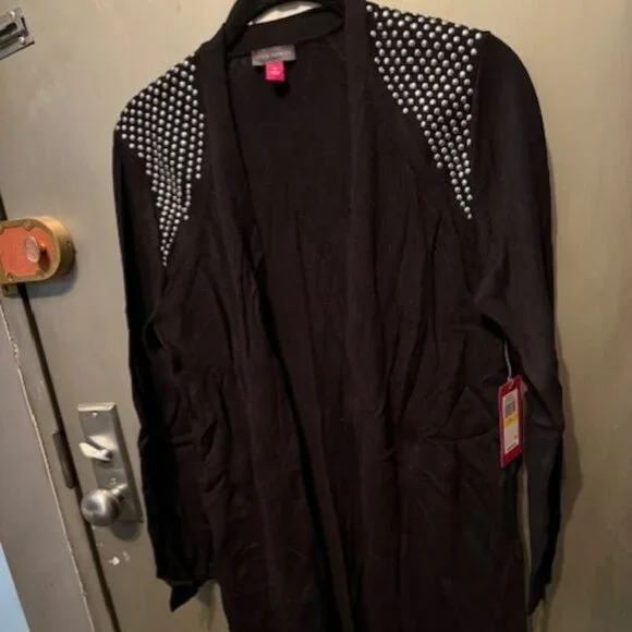 Studded Shoulder Open Front Cardigan - NWT - Picture 10 of 16